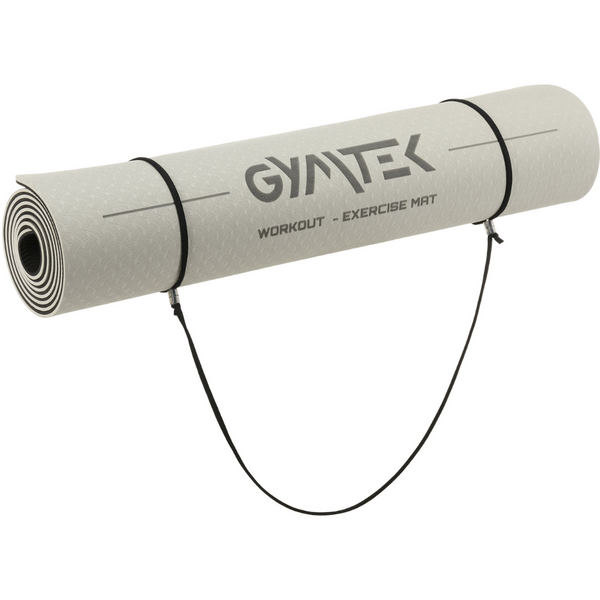Килимок (мат) для фітнесу та йоги Gymtek Premium TPE 0,6 см, сіро-чорний &mdash; фото