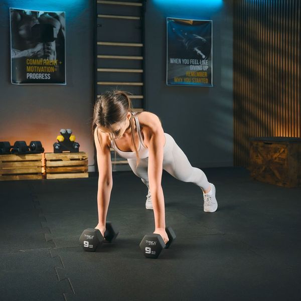 Гантелі для фітнесу неопренові TREX Sport TX-090VD, 2 &times; 9 кг, чорна