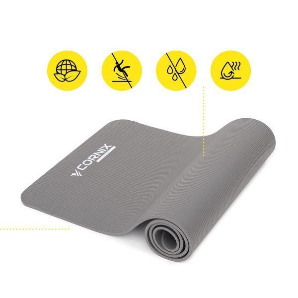 Cornix NBR 183 &times; 61 &times; 1 cm Sports Mat for Yoga and Fitness XR-0012 Grey