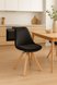 Saida Jumi Scandinavian-style chair with wooden legs, black