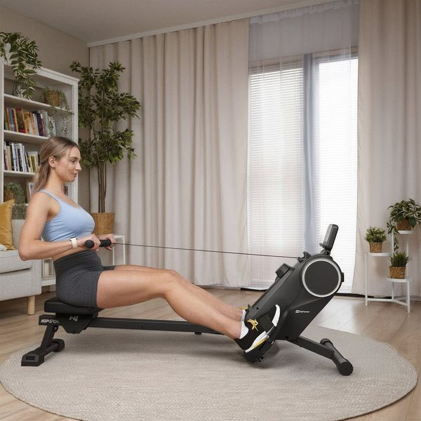 Hop-Sport HS-055R Creek magnetic rowing machine, up to 110 kg, black