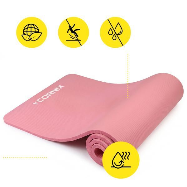 Килимок спортивний Cornix NBR 183 &times; 61 &times; 1.5 см для йоги та фітнесу XR-0497 Pink &mdash; фото
