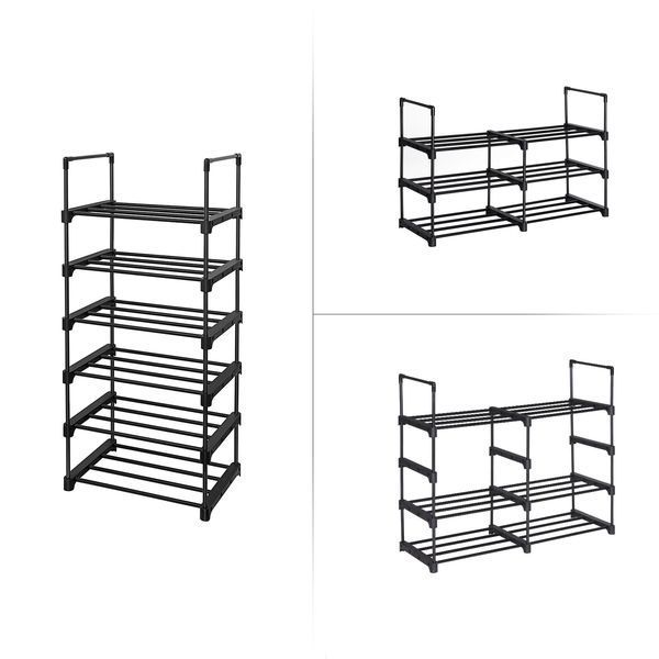 Leobert Neo Clean freestanding shoe rack with 6 tiers, black