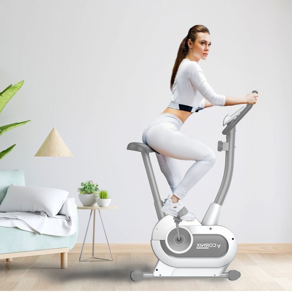 Cornix Hanna Magnetic Exercise Bike, Upright, White/Grey