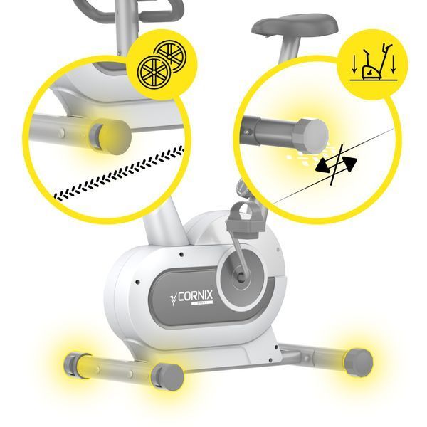 Cornix Hanna Magnetic Exercise Bike, Upright, White/Grey