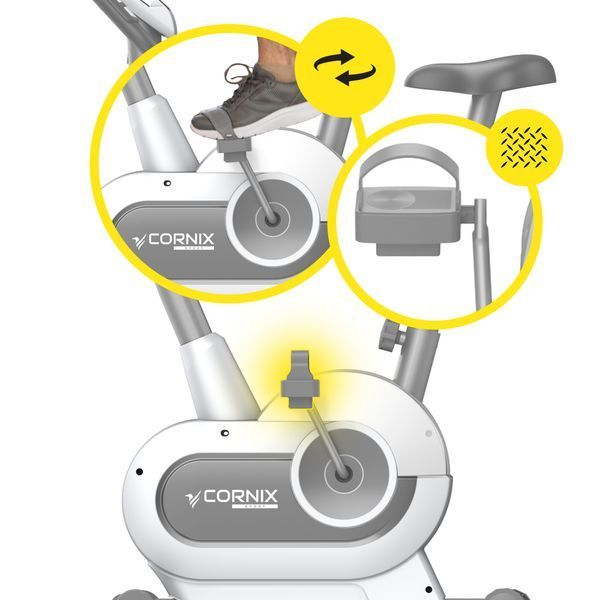 Cornix Hanna Magnetic Exercise Bike, Upright, White/Grey