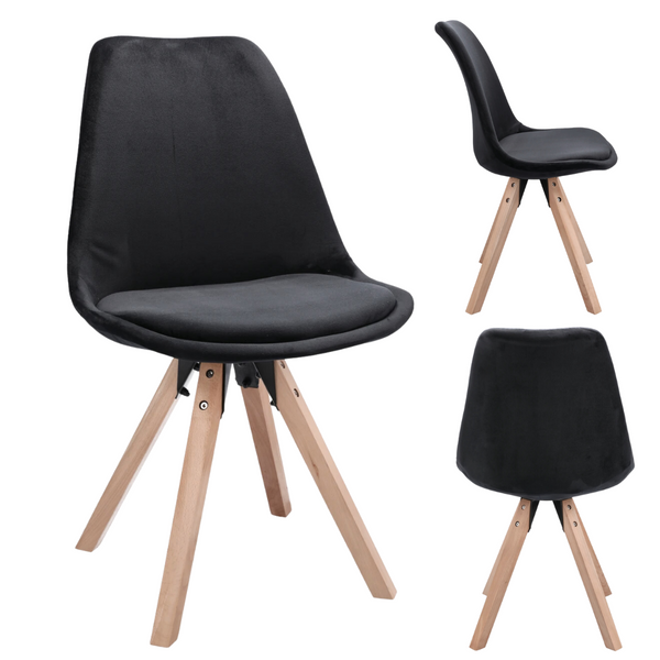 Saida Jumi Scandinavian-style chair with wooden legs, black