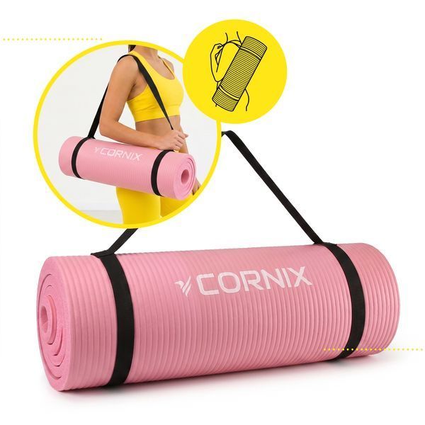 Килимок спортивний Cornix NBR 183 &times; 61 &times; 1.5 см для йоги та фітнесу XR-0497 Pink &mdash; фото