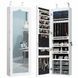 Costway Pure Beauty White Hanging Jewelry Mirror Cabinet