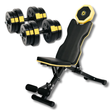 Набір Besport PowerPro гантелі 2 &times; 21 кг з лавою WB-002, 42 кг, ABS, жовто-чорна