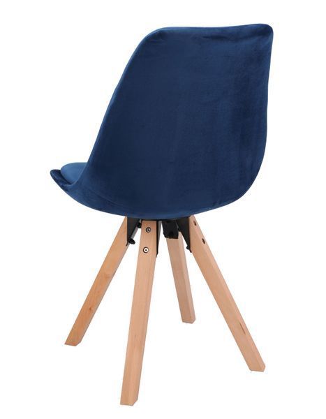 Saida Jumi Scandinavian-style chair with wooden legs, blue