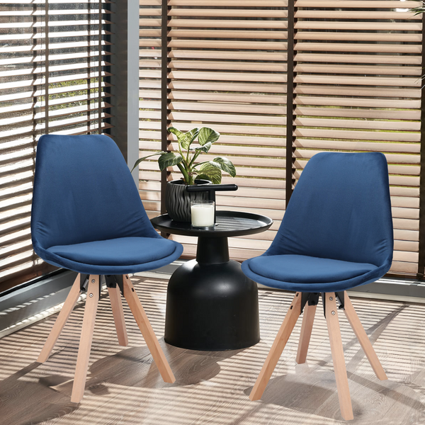 Saida Jumi Scandinavian-style chair with wooden legs, blue