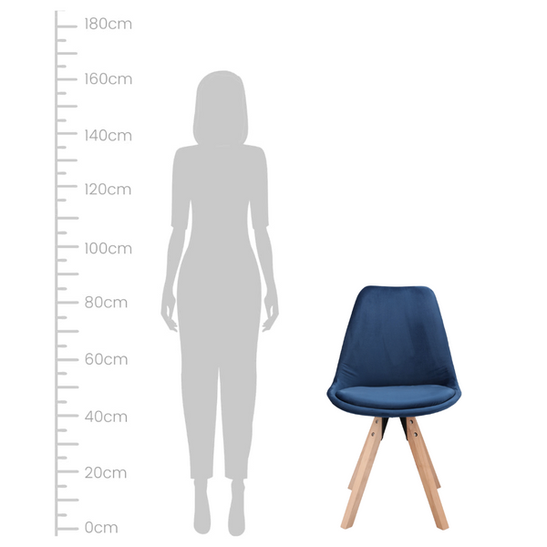 Saida Jumi Scandinavian-style chair with wooden legs, blue