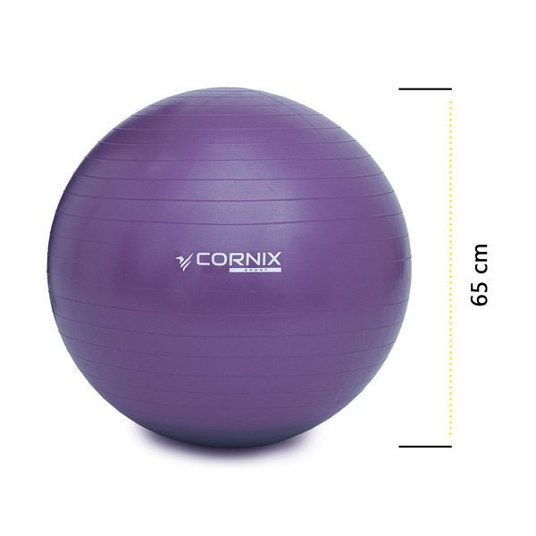 Фітбол Cornix Anti-Burst XR-0022, 65 см, з насосом, фіолетовий &mdash; фото