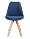 Saida Jumi Scandinavian-style chair with wooden legs, blue