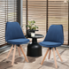 Saida Jumi Scandinavian-style chair with wooden legs, blue