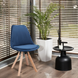 Saida Jumi Scandinavian-style chair with wooden legs, blue