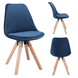 Saida Jumi Scandinavian-style chair with wooden legs, blue