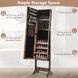 Зеркало шкаф напольный Costway Rustic для бижутерии лофт коричневый &mdash; фото 5