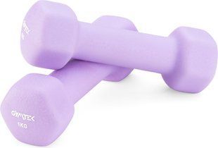 Гантелі для фітнесу неопренові Gymtek Hex 2 &times; 1 кг, лавандовий &mdash; фото