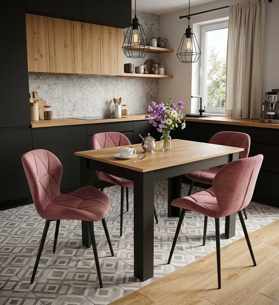 Leobert Mango dining chair dark pink, velvet