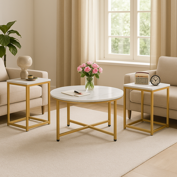 Costway Lumen Coffee Table Set, 3 Pieces