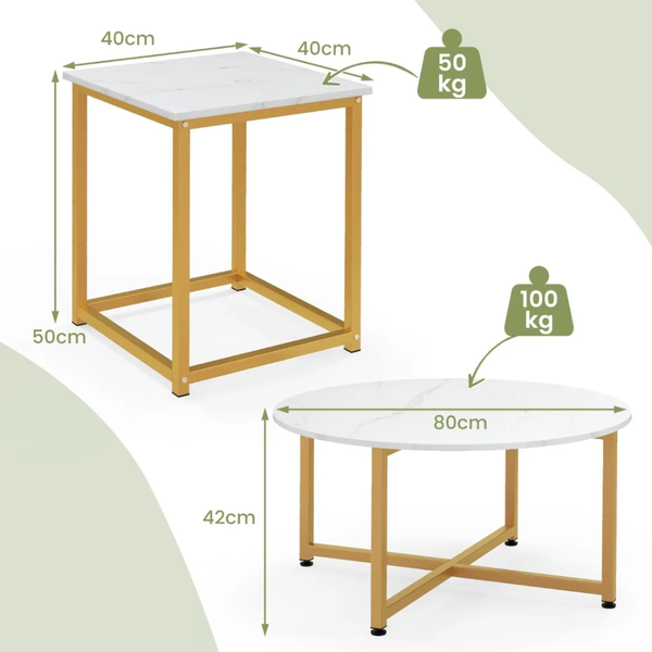 Costway Lumen Coffee Table Set, 3 Pieces