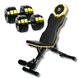 Набір Besport PowerPro гантелі 2 &times; 26 кг з лавою WB-002, 52 кг, ABS, жовто-чорна &mdash; фото 1