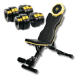 Набір Besport PowerPro гантелі 2 &times; 31 кг з лавою WB-002, 62 кг, ABS, жовто-чорна