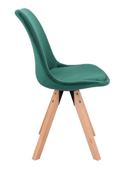 Saida Jumi Scandinavian-style chair with wooden legs, green