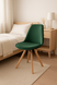Saida Jumi Scandinavian-style chair with wooden legs, green