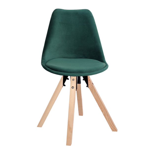 Saida Jumi Scandinavian-style chair with wooden legs, green