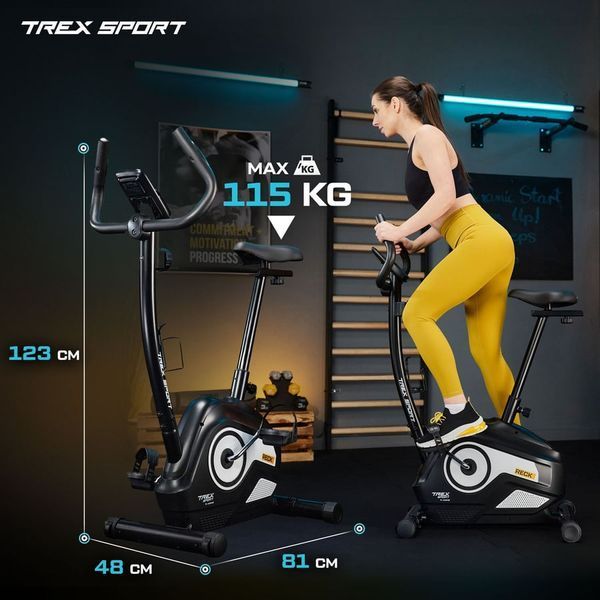 Magnetic Exercise Bike Trex Sport TX-400MB Reck, up to 115 kg, black and white