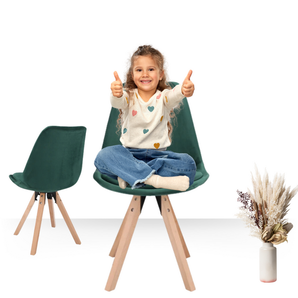 Saida Jumi Scandinavian-style chair with wooden legs, green