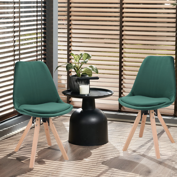 Saida Jumi Scandinavian-style chair with wooden legs, green
