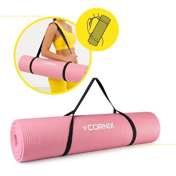 Cornix NBR XL Sports Mat 190 &times; 100 &times; 1.5 cm for Yoga and Fitness XR-0500 Pink