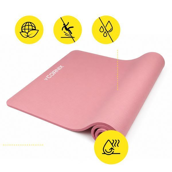Cornix NBR XL Sports Mat 190 &times; 100 &times; 1.5 cm for Yoga and Fitness XR-0500 Pink