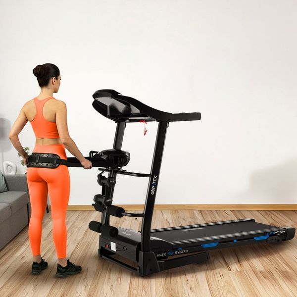 GYMTEK XTM500 treadmill with massager, electric, folding, up to 135 kg, black