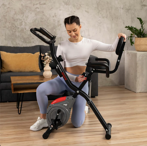 Hop-Sport HS-3030X Apeks X-Bike Exercise Bike, Magnetic, Up to 120 kg, Grey