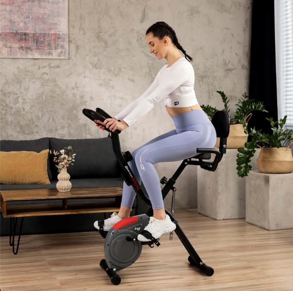 Hop-Sport HS-3030X Apeks X-Bike Exercise Bike, Magnetic, Up to 120 kg, Grey