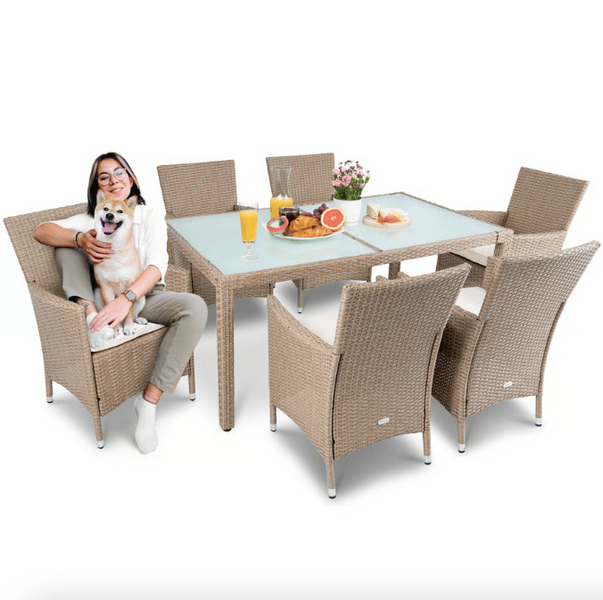Садові меблі Di Volio VERONA 6+1, бежево-кремові