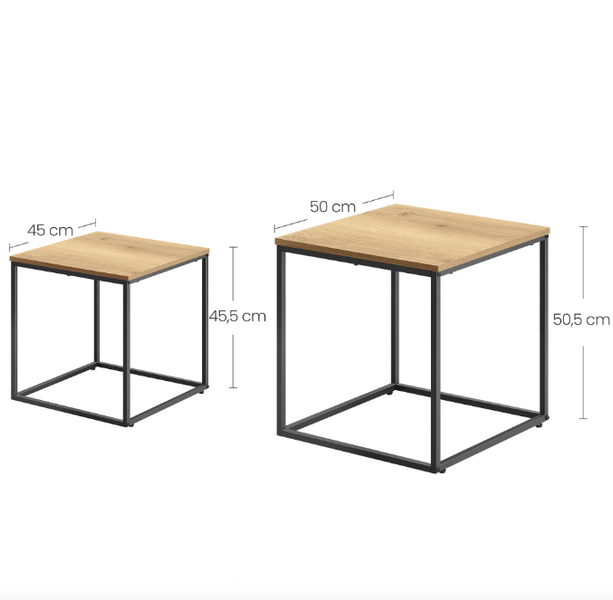 Leobert Nika Square Natural Coffee Table Set