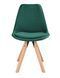 Saida Jumi Scandinavian-style chair with wooden legs, green