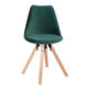 Saida Jumi Scandinavian-style chair with wooden legs, green