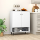 Costway Kitchen Cabinet with Cupboard and Niche, White