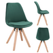 Saida Jumi Scandinavian-style chair with wooden legs, green