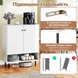 Costway Kitchen Cabinet with Cupboard and Niche, White