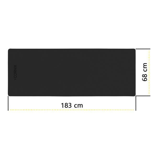 Килимок спортивний Cornix PU 183 &times; 68 &times; 0.4 см для йоги та фітнесу XR-0317 Black &mdash; фото