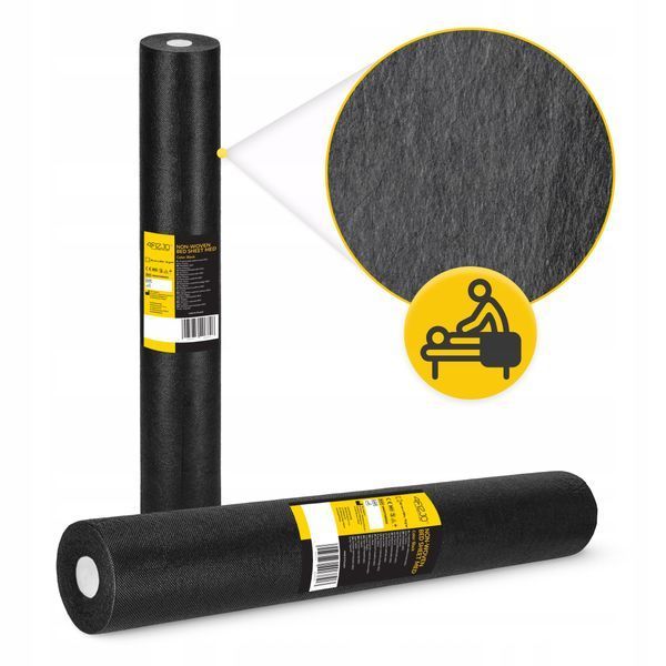 Простирадло одноразове 4FIZJO 50 м x 60 см в рулоні 18 г/м&sup2; Black (P-5905973406826)