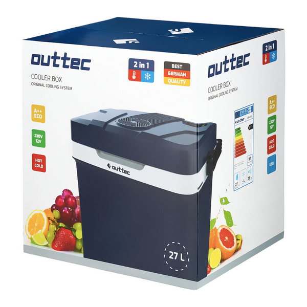 Outtec 27 L car fridge, blue